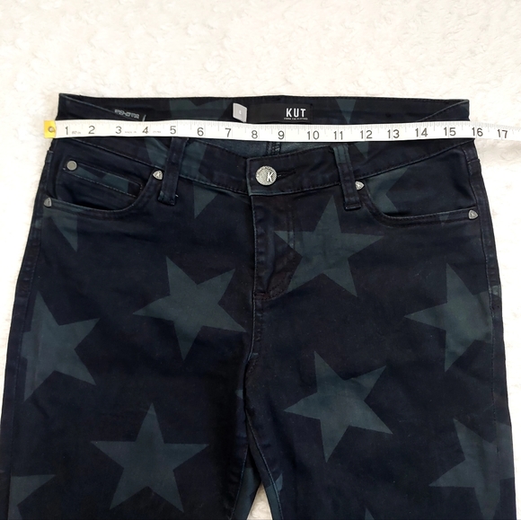 Kut From The Kloth Mia Toothpick Skinny Star Print Skinny Jeans Black - Size 6 - Picture 4 of 8
